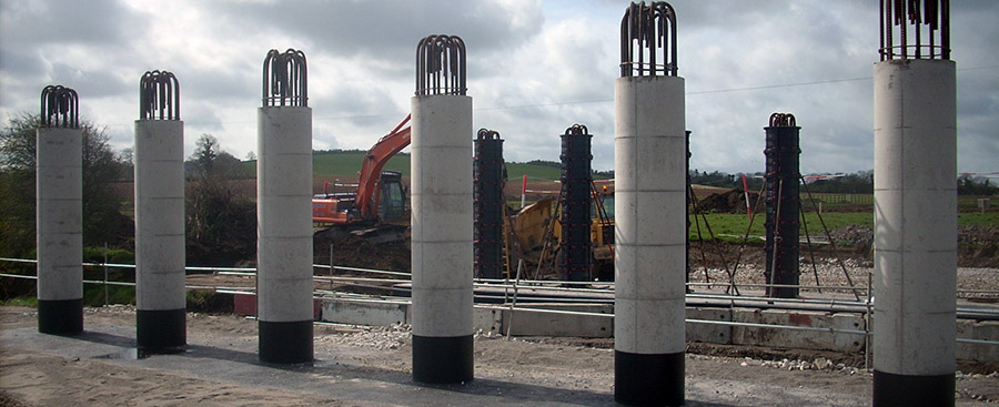 Columnas redondas con Geotub en Irlanda