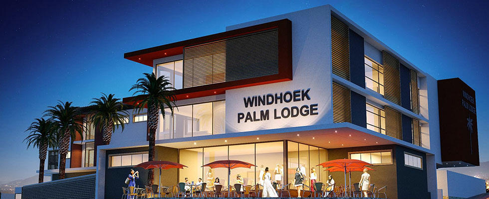 Palm Lodge Hotel Windhoek Namibia night render