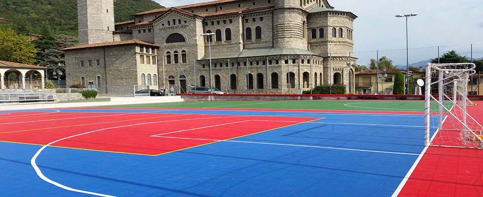 Futsal court at Church Cristo Re in Bergamo