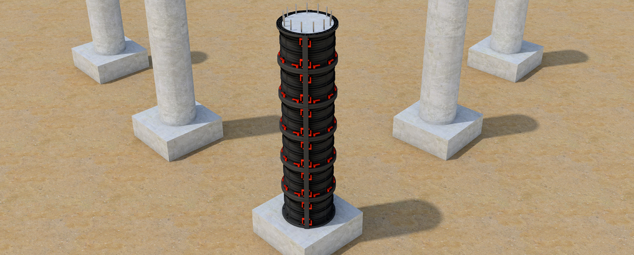 Geotub Coffrage en plastique réutilisable pour la construction de colonnes rondes