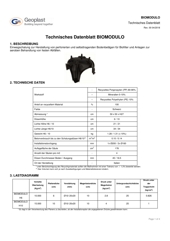 Biomodulo Technisches datenblatt