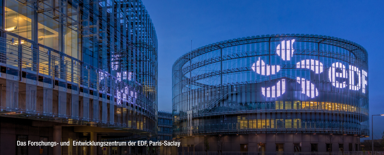 Das Forschungs- und Entwicklungszentrum der EDF, Paris-Saclay Fassade