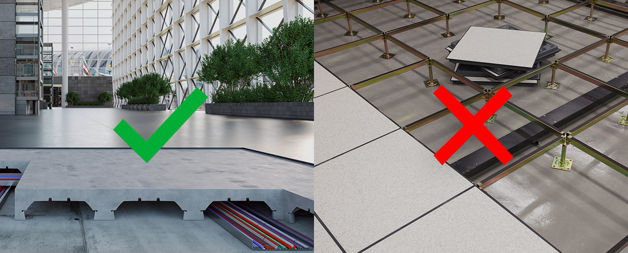 5 principali vantaggi di Matrix rispetto ai pavimenti sopraelevati in metallo