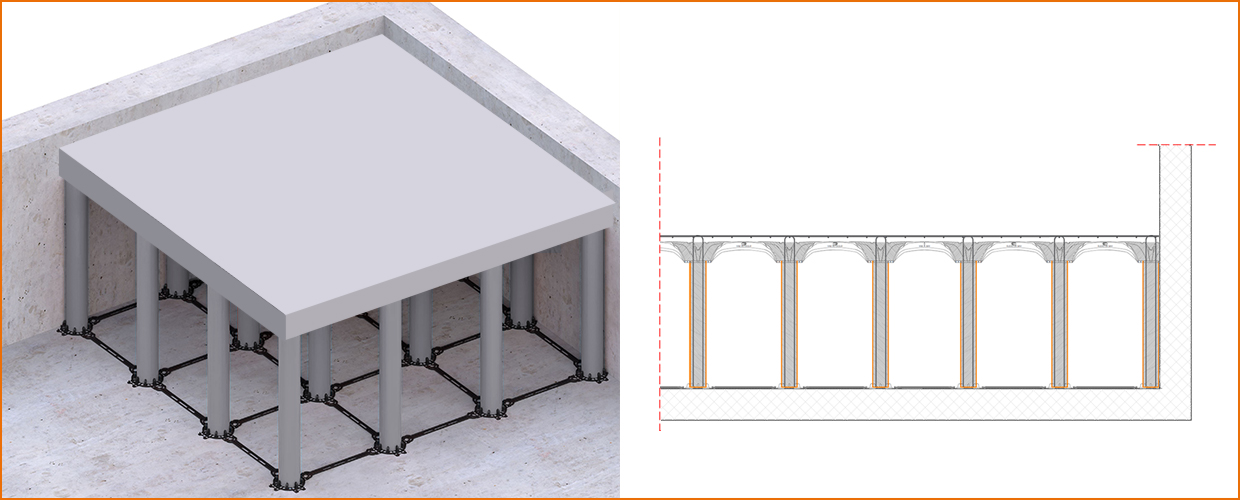 4. Gießen Sie den Beton ein