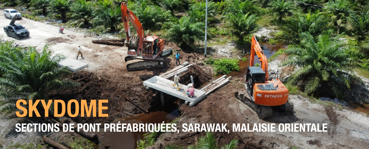 Sections de pont préfabriquées, province de Sarawak, Malaisie orientale