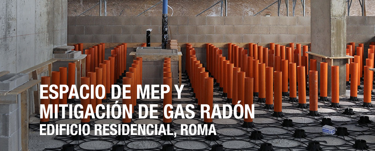 3 Espacio de MEP y mitigación de gas radón – Edificio residencial, Roma, Italia