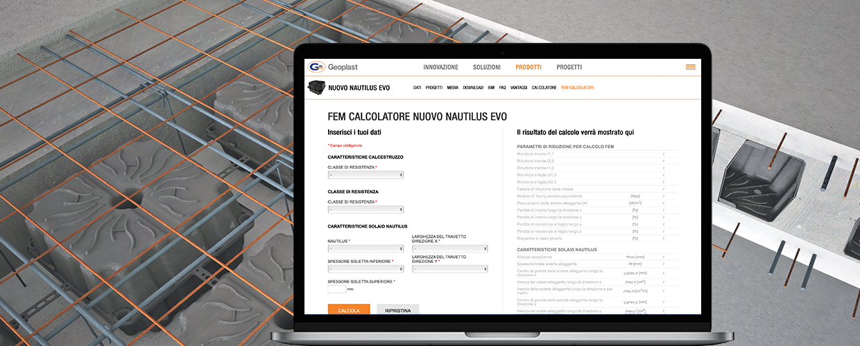 Disponibile online il nuovo calcolatore Nuovo Nautilus Evo FEM