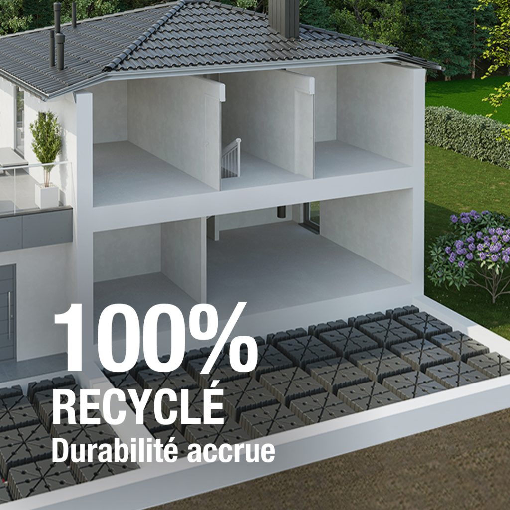 100 % recyclé - Durabilité accrue