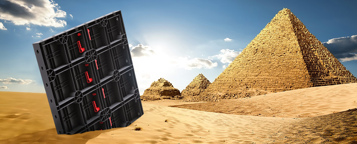 Recycled plastic formwork was used in building the Pyramids of Giza