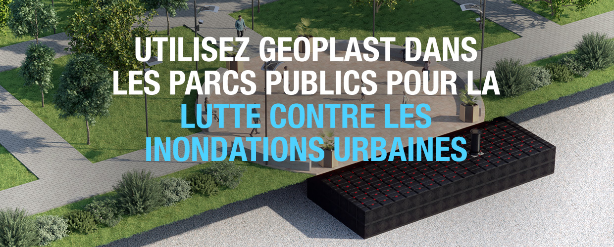 Utilisez Geoplast dans les parcs publics pour la lutte contre les inondations urbaines