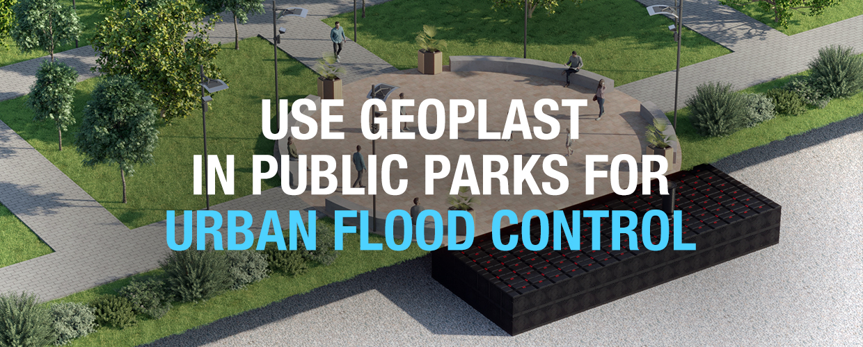 Use Geoplast in public parks for urban flood control