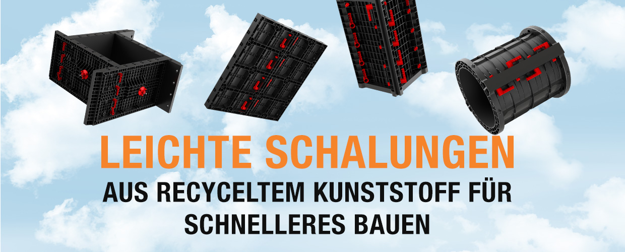 Leichte Schalungen aus recyceltem Kunststoff für schnelleres Bauen