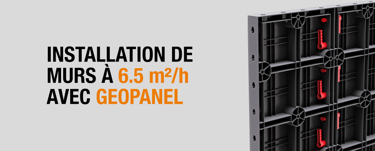 installation de murs à 6.5 m²/h avec Geopanel