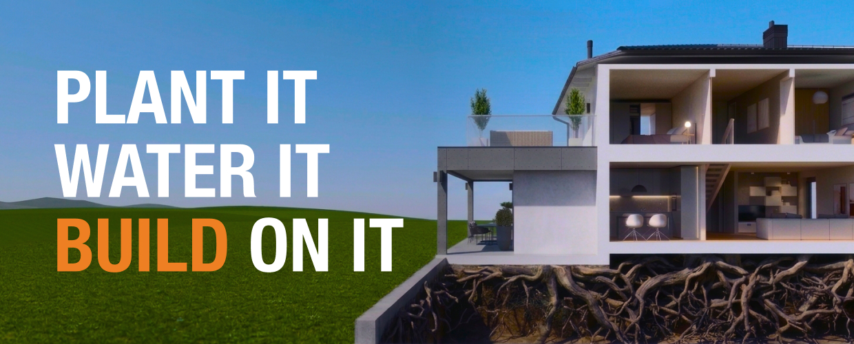 Bio-Geopod Foundations – grown not poured