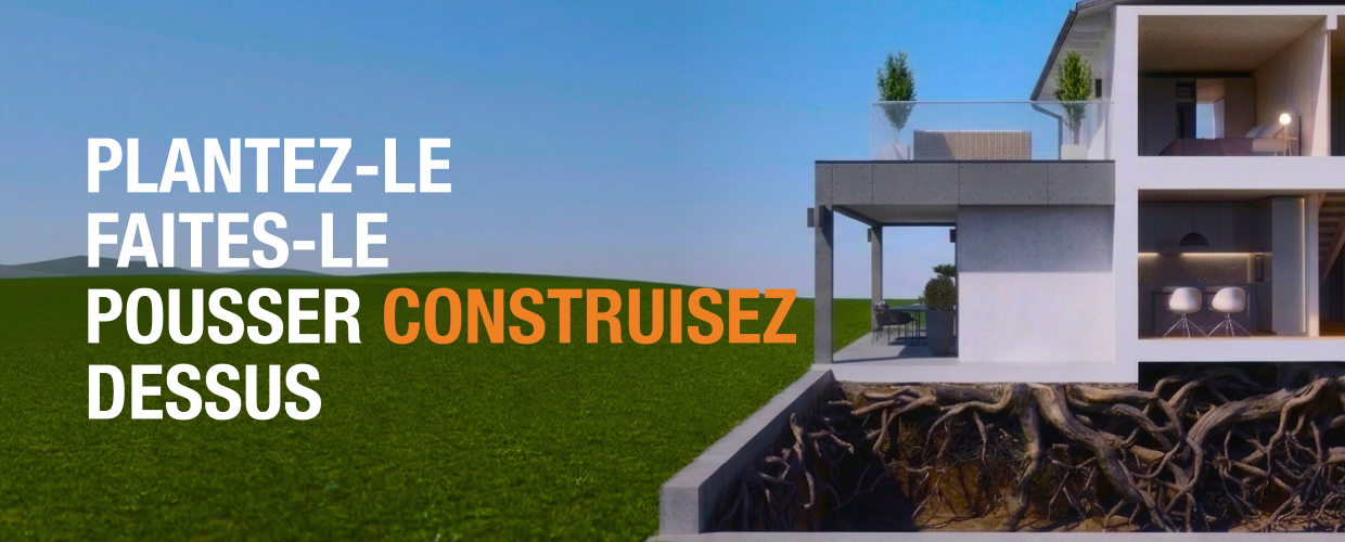 Fondations Bio-Geopod – cultivées, pas coulées