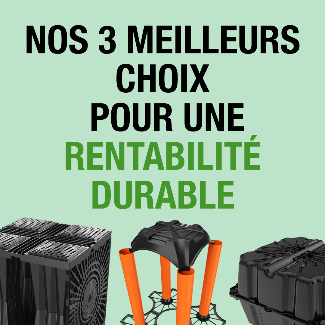Nos 3 produits les plus performants en matière de rentabilité durable : New Elevator, New Nautilus et Aquabox